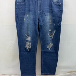 Women's High Rise 3X Distressed Blue Jeans NWOT